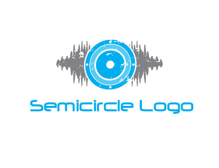 sound waves behind speaker logo