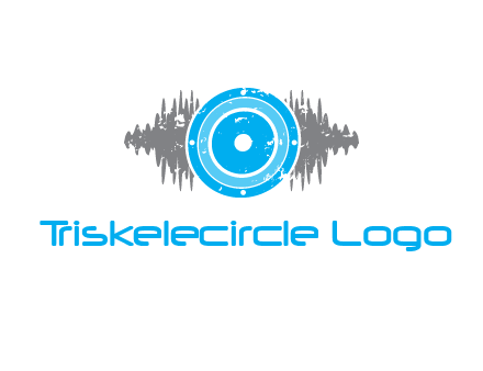 sound waves behind speaker logo