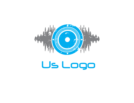 sound waves behind speaker logo