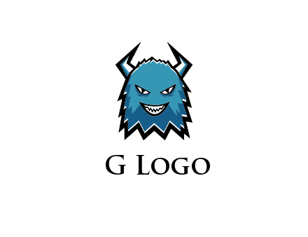 logo with a horned monster character