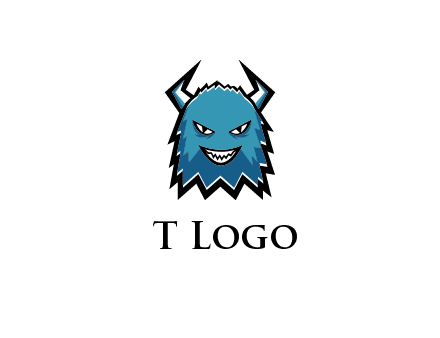 logo with a horned monster character