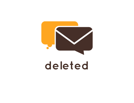 logo with a mail icon overlapping a chat or speech bubble