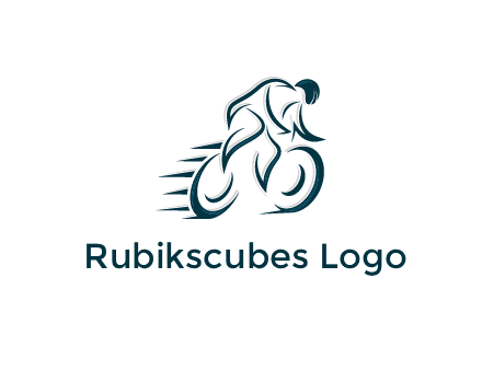 logo with an outline of a biker riding a bicycle