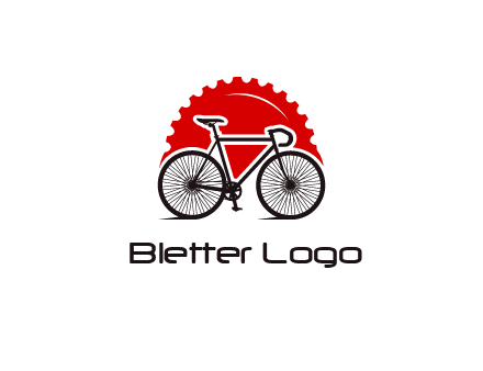 bicycle with a gear background logo