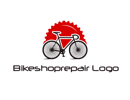 bicycle with a gear background logo