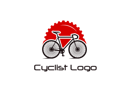 bicycle with a gear background logo