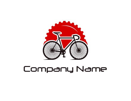 bicycle with a gear background logo