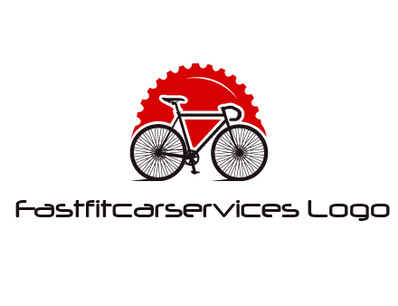 bicycle with a gear background logo