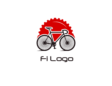 bicycle with a gear background logo