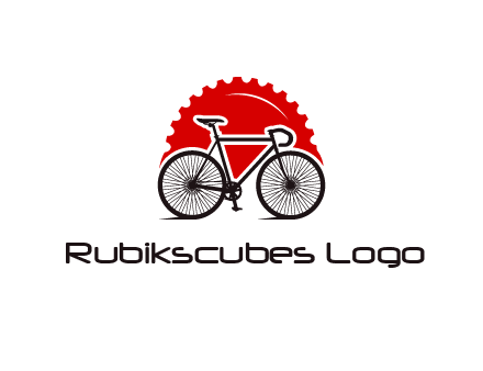 bicycle with a gear background logo