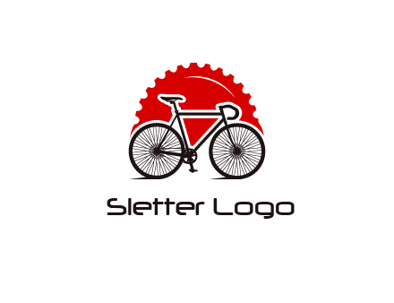 bicycle with a gear background logo