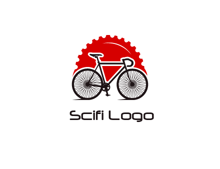 bicycle with a gear background logo