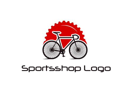 bicycle with a gear background logo