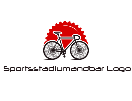 bicycle with a gear background logo