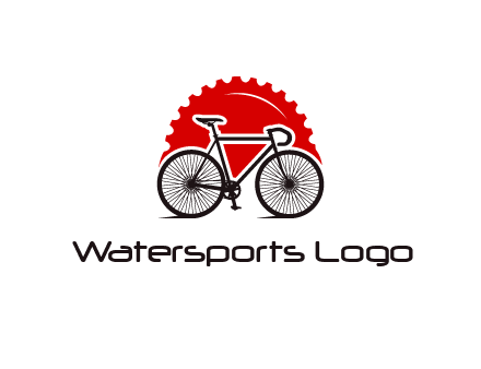 bicycle with a gear background logo