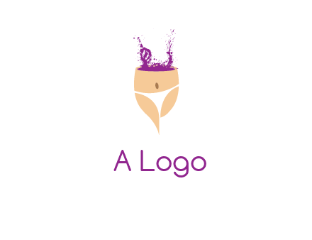 girl in bikini and wine splash vector