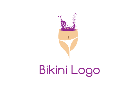 girl in bikini and wine splash vector