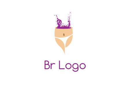 girl in bikini and wine splash vector