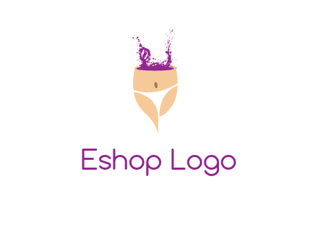 girl in bikini and wine splash vector