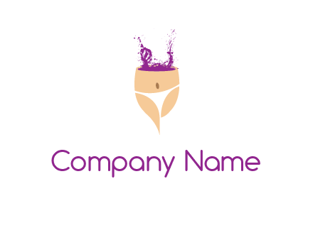 girl in bikini and wine splash vector