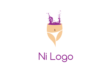 girl in bikini and wine splash vector