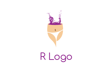 girl in bikini and wine splash vector