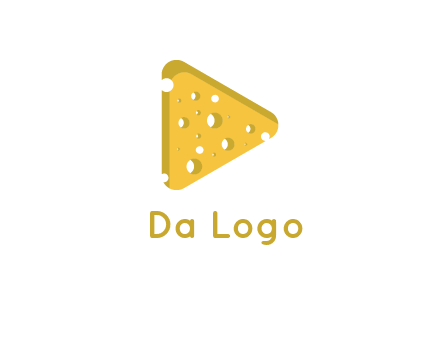 two rounded triangles of cheese forming a logo