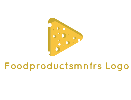 two rounded triangles of cheese forming a logo