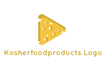 two rounded triangles of cheese forming a logo