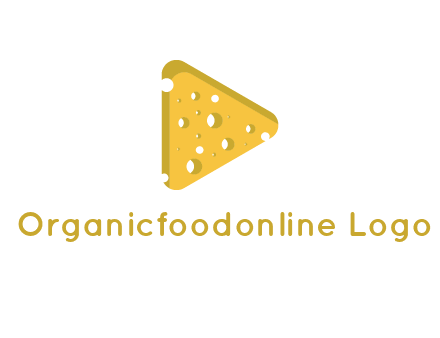 two rounded triangles of cheese forming a logo