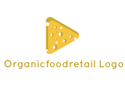 two rounded triangles of cheese forming a logo