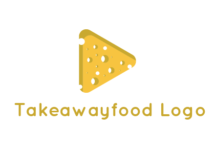 two rounded triangles of cheese forming a logo