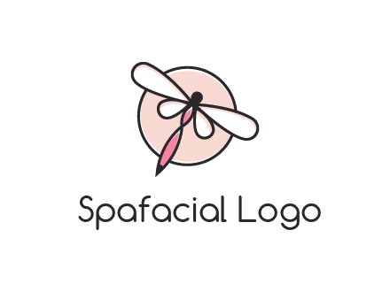 dragonfly slanting over a circle logo