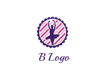 ballerina in 5th ballet position circular logo