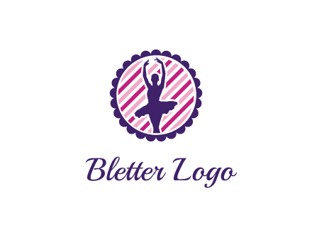 ballerina in 5th ballet position circular logo