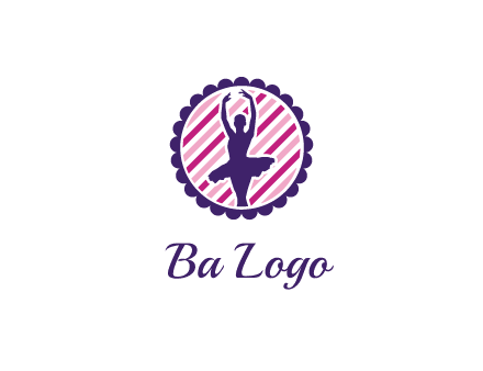 ballerina in 5th ballet position circular logo