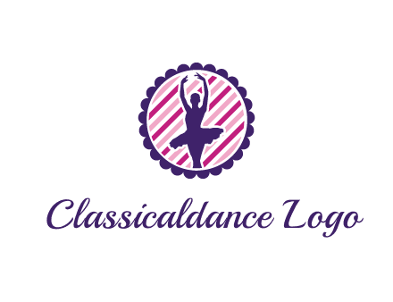 ballerina in 5th ballet position circular logo