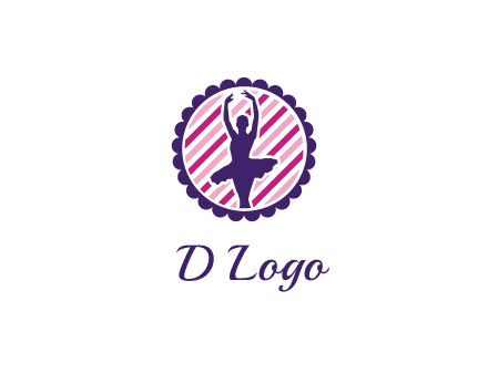 ballerina in 5th ballet position circular logo