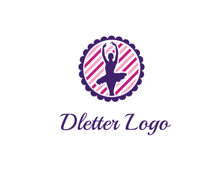 ballerina in 5th ballet position circular logo