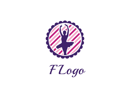 ballerina in 5th ballet position circular logo