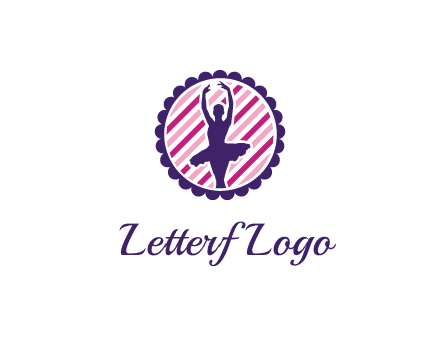 ballerina in 5th ballet position circular logo