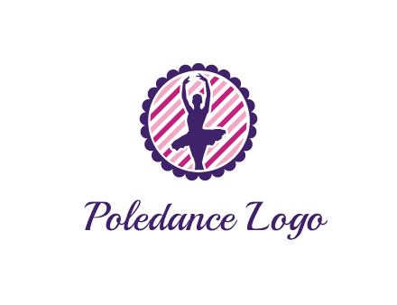 ballerina in 5th ballet position circular logo