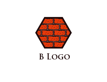 hexagon brick wall logo