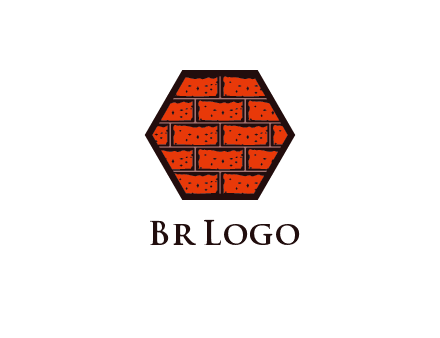 hexagon brick wall logo