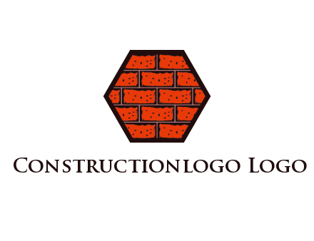 hexagon brick wall logo