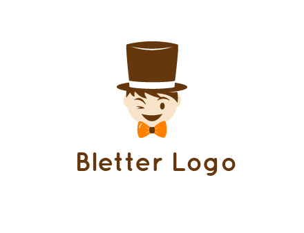 winking character with bow tie and top hat