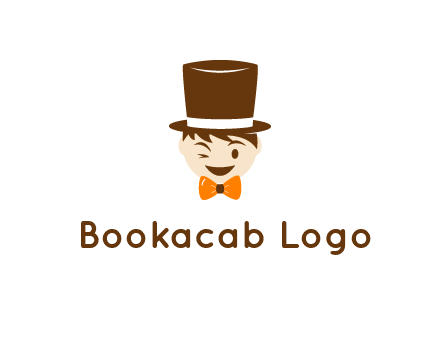 winking character with bow tie and top hat