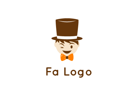 winking character with bow tie and top hat