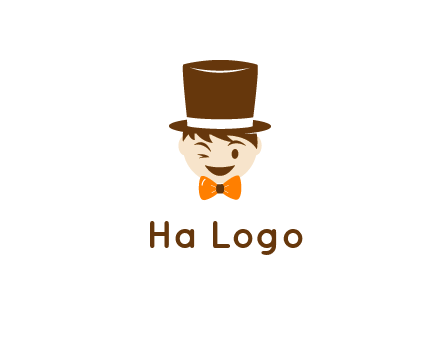 winking character with bow tie and top hat