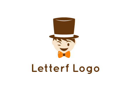 winking character with bow tie and top hat